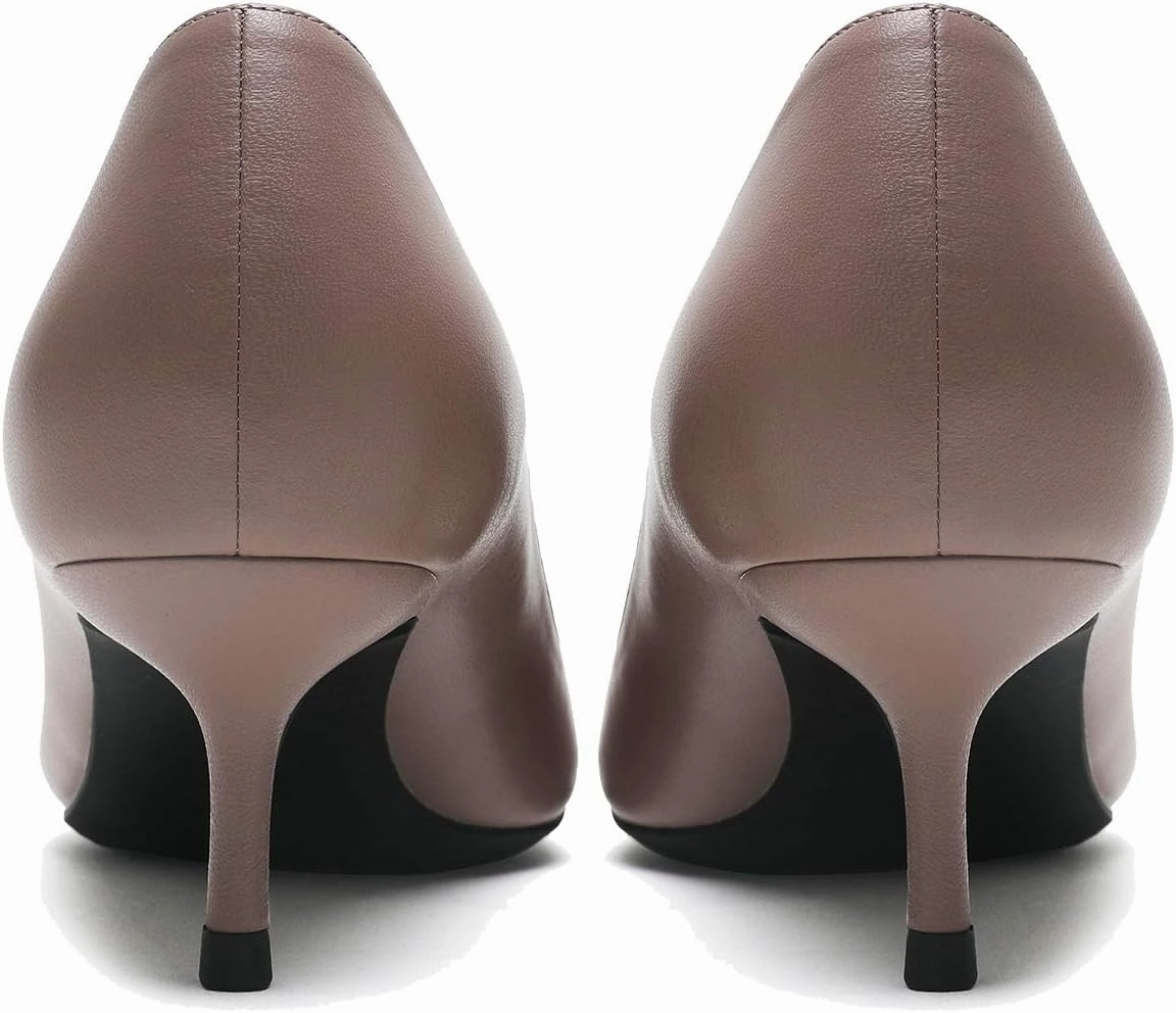 MOOMMO Kitten Heel Pumps Pointed Toe Satin Slip On 2 Inch Mid Heel Dress Shoes Classic Work Pumps for Office Ladies Wedding Bridal Party 4-13 M US