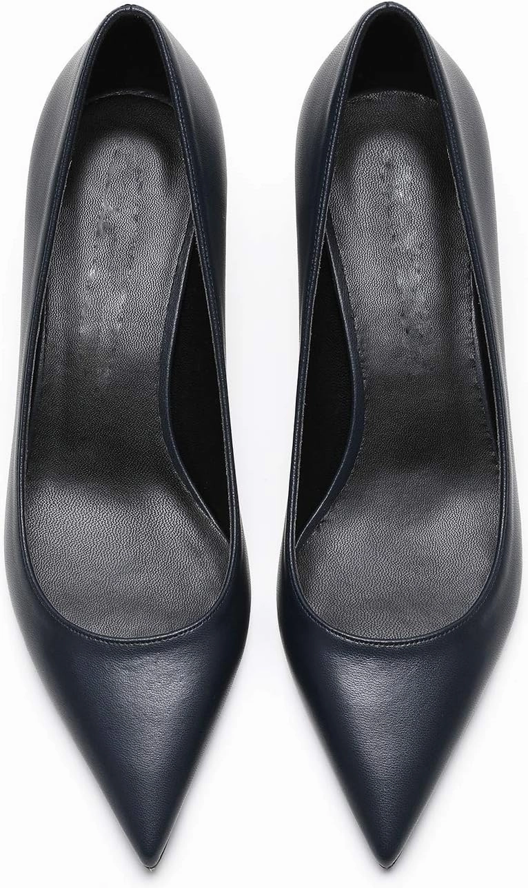 MOOMMO Kitten Heel Pumps Pointed Toe Satin Slip On 2 Inch Mid Heel Dress Shoes Classic Work Pumps for Office Ladies Wedding Bridal Party 4-13 M US