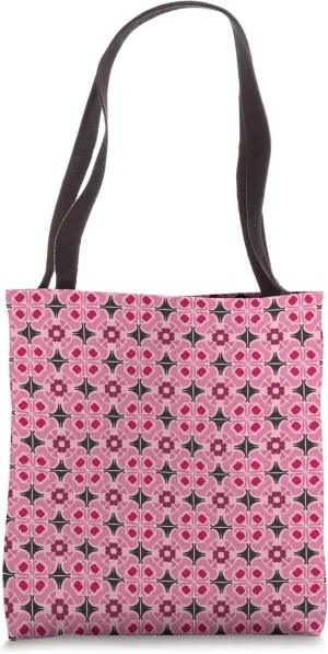 Moroccan Tile Inspired (14) Pink, Mauve, Black - Habitat Tote Bag