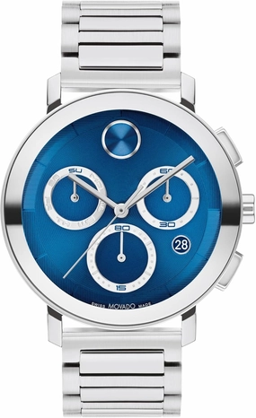 Movado Bold Evolution 2.0 Men's Watch - Swiss Quartz, Stainless Steel Link Bracelet - 3 ATM Water Resistance