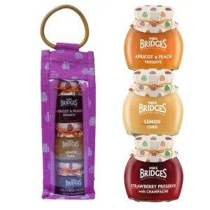 Mrs Bridges Triple Preserve Juco Bag, Made in Scotland, 4oz Jar (Pack of 3)