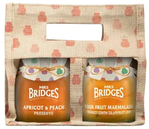 Mrs Bridges Twin Breakfast Juco Bag, Made in Scotland, 12oz Jar (Pack of 2)