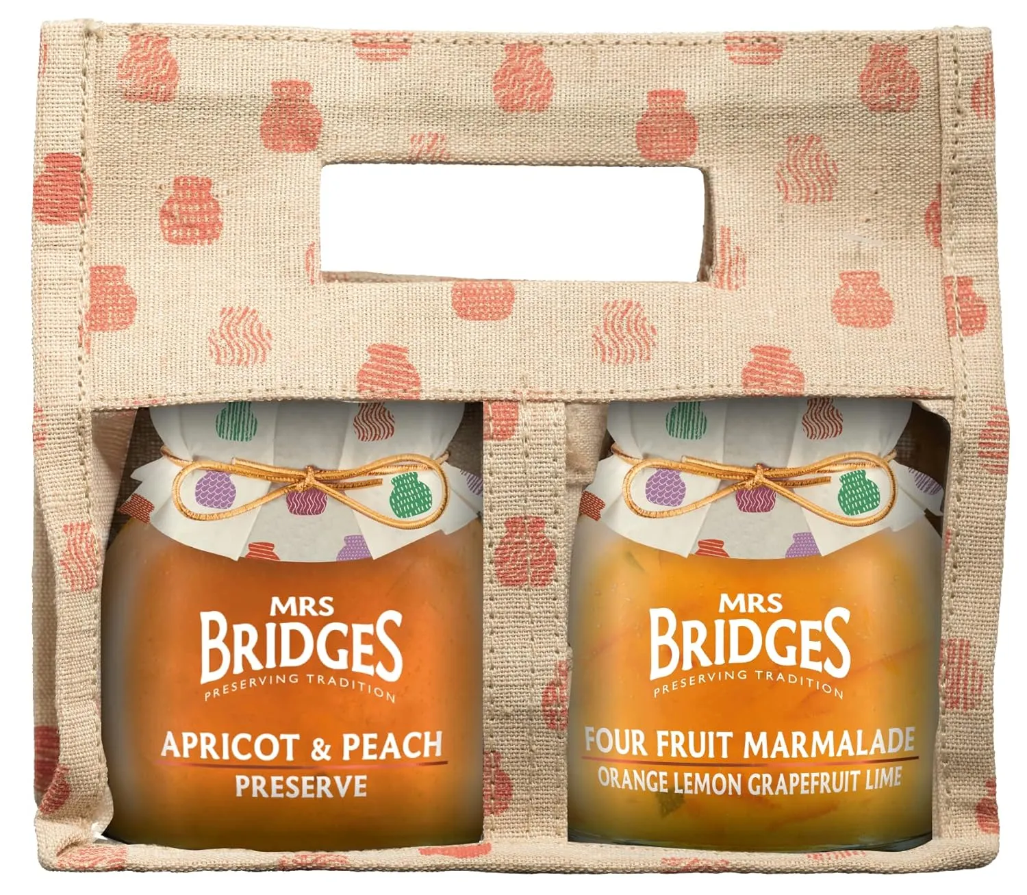 Mrs Bridges Twin Breakfast Juco Bag, Made in Scotland, 12oz Jar (Pack of 2)
