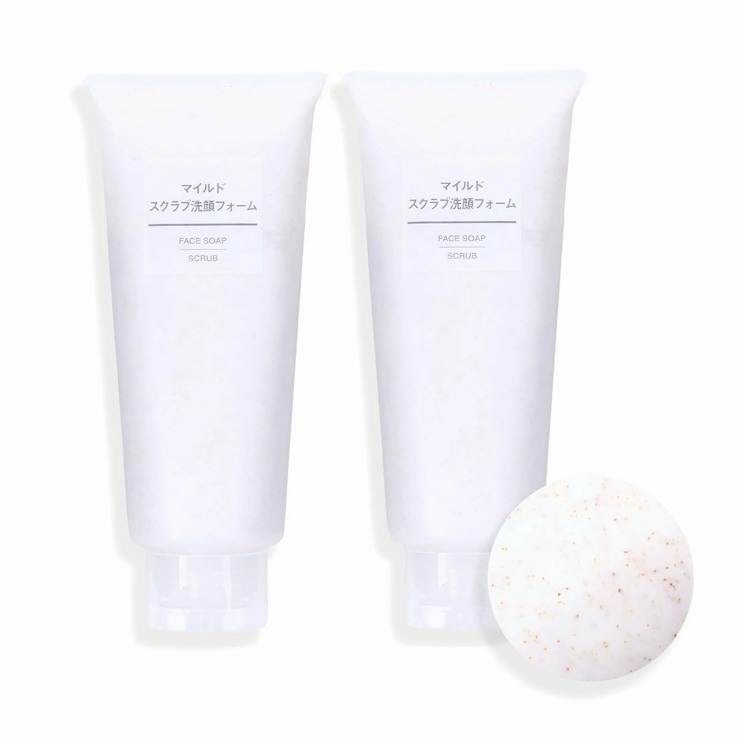 MU-JI Face Soap Scrub Exfoliator 200g 2 Pack - Gentle Exfoliating Face Wash for Women with Peach Kernel, Deep Cleansing & Moisturizing Facial Scrub, Additive-Free Exfoliate, No Fragrance or Colors