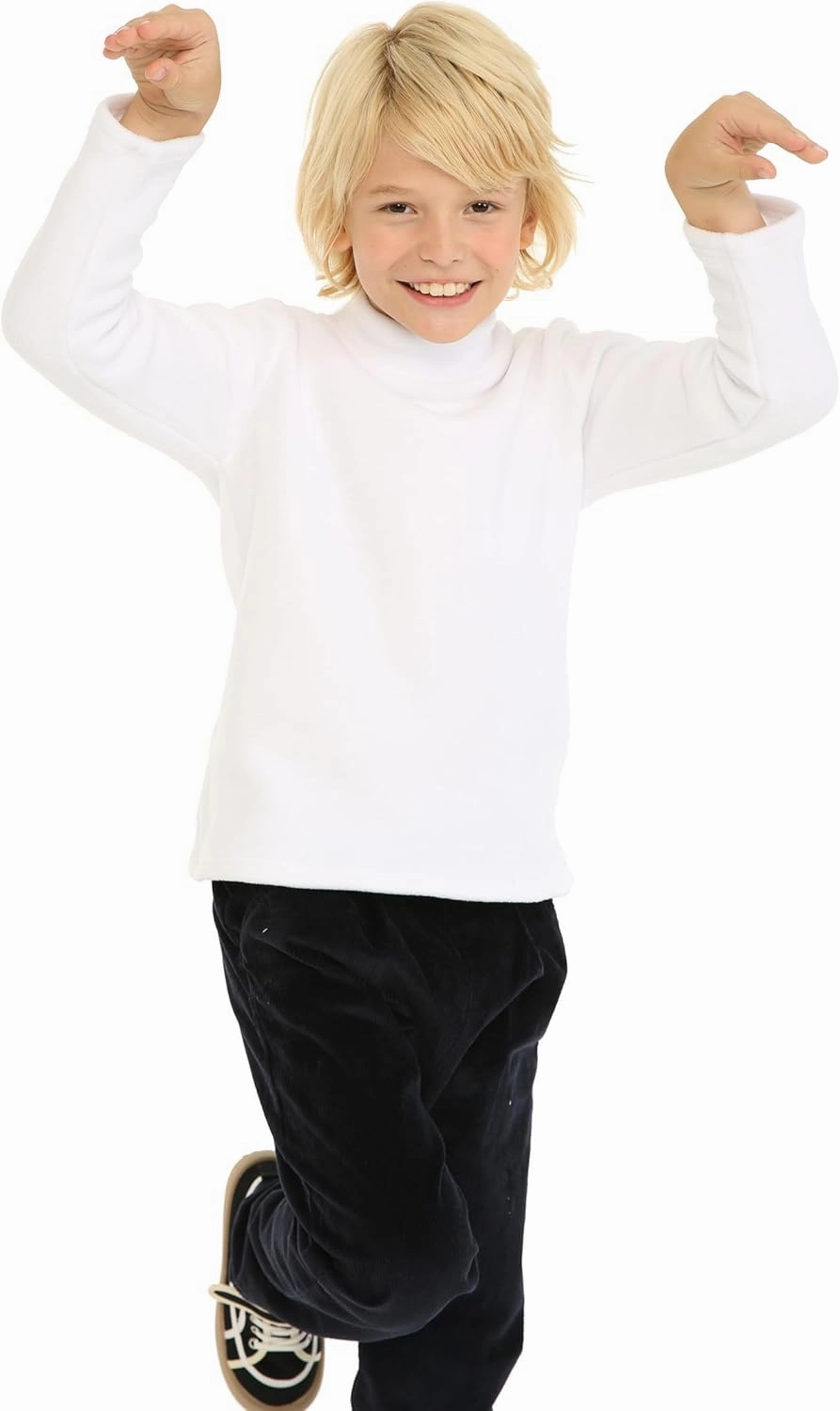 Mud Kingdom Kids Fleece Shirts High Collar Soft Tops Unisex
