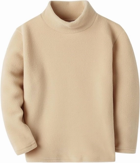 Mud Kingdom Kids Fleece Shirts High Collar Soft Tops Unisex