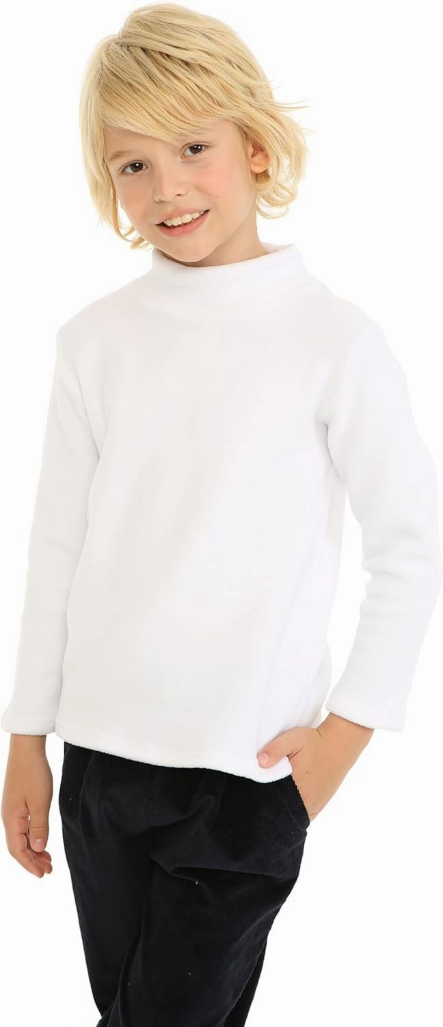 Mud Kingdom Kids Fleece Shirts High Collar Soft Tops Unisex