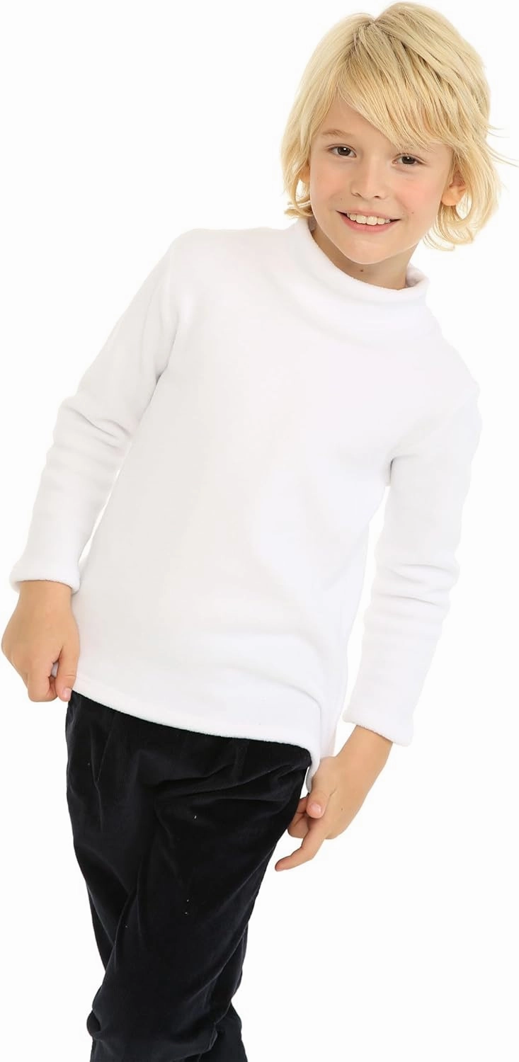 Mud Kingdom Kids Fleece Shirts High Collar Soft Tops Unisex