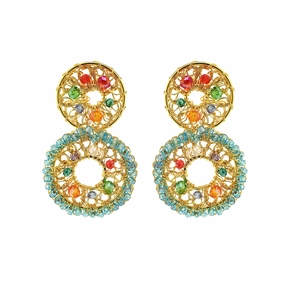 Multi & Gold Moira Handmade Earrings