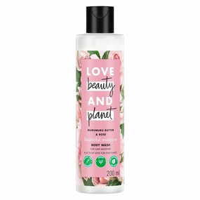 Murumuru Butter & Rose Moisturising Body Wash I Liquid Shower Gel I Sulfate Free, Paraben Free, 200 ml