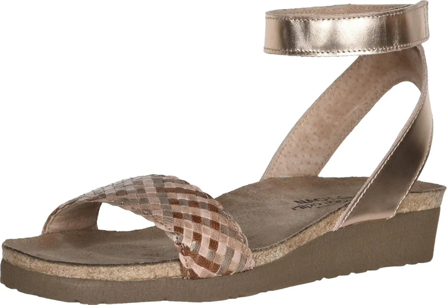 NAOT Women's Abbie Sandal Natural Brown Multi Braid/Rose Gold Lthr 40 EU/9-9.5 US