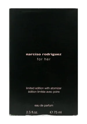 Narciso Rodriguez for Her Limited Edition Eau de Parfum Spray with Atomizer, 2.5 Ounce