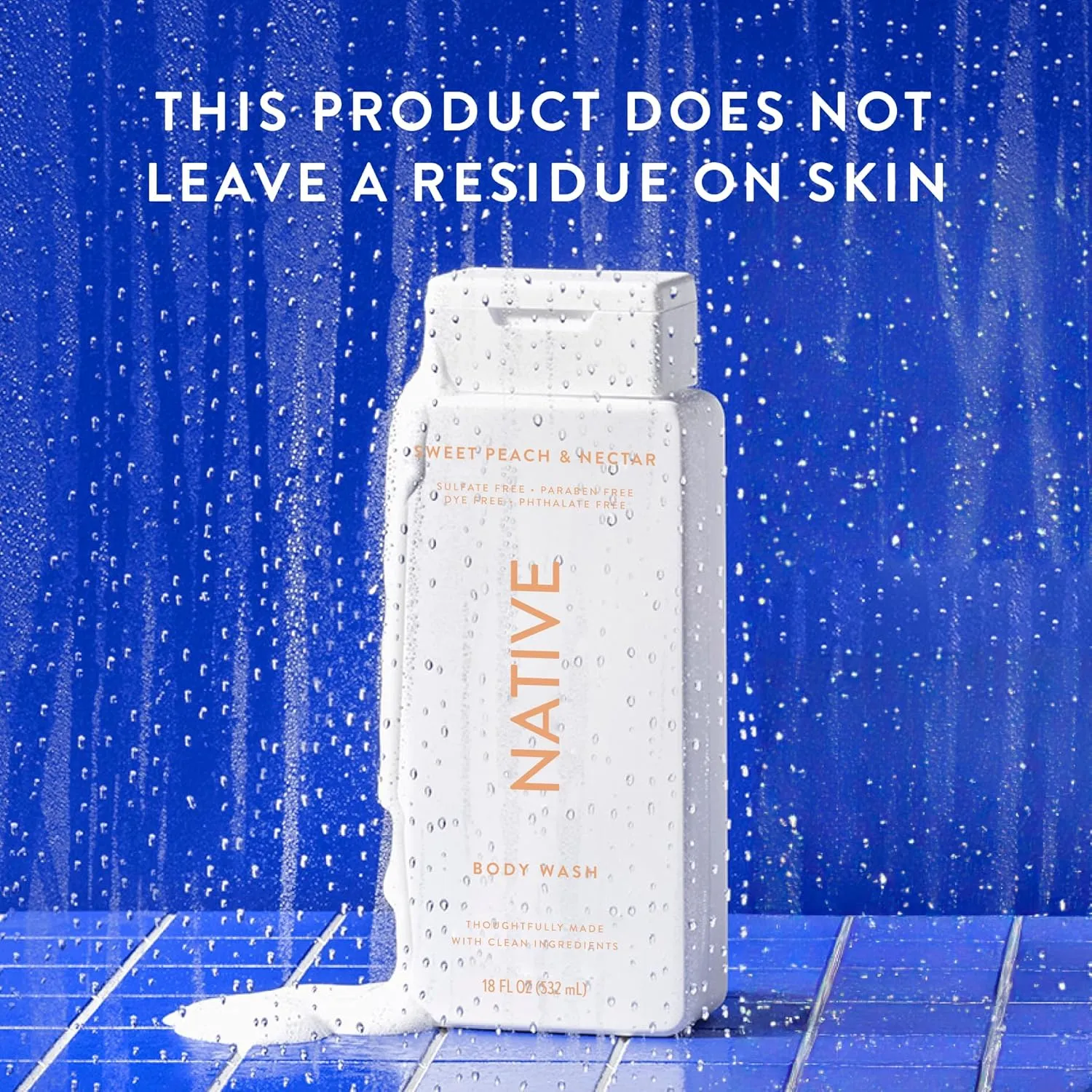 Native Body Wash Contains Naturally Derived Ingredients | For Women & Men, Sulfate, Paraben, & Dye Free Leaving Skin Soft and Hydrating | Sweet Peach & Nectar 18 oz - 2 Pk