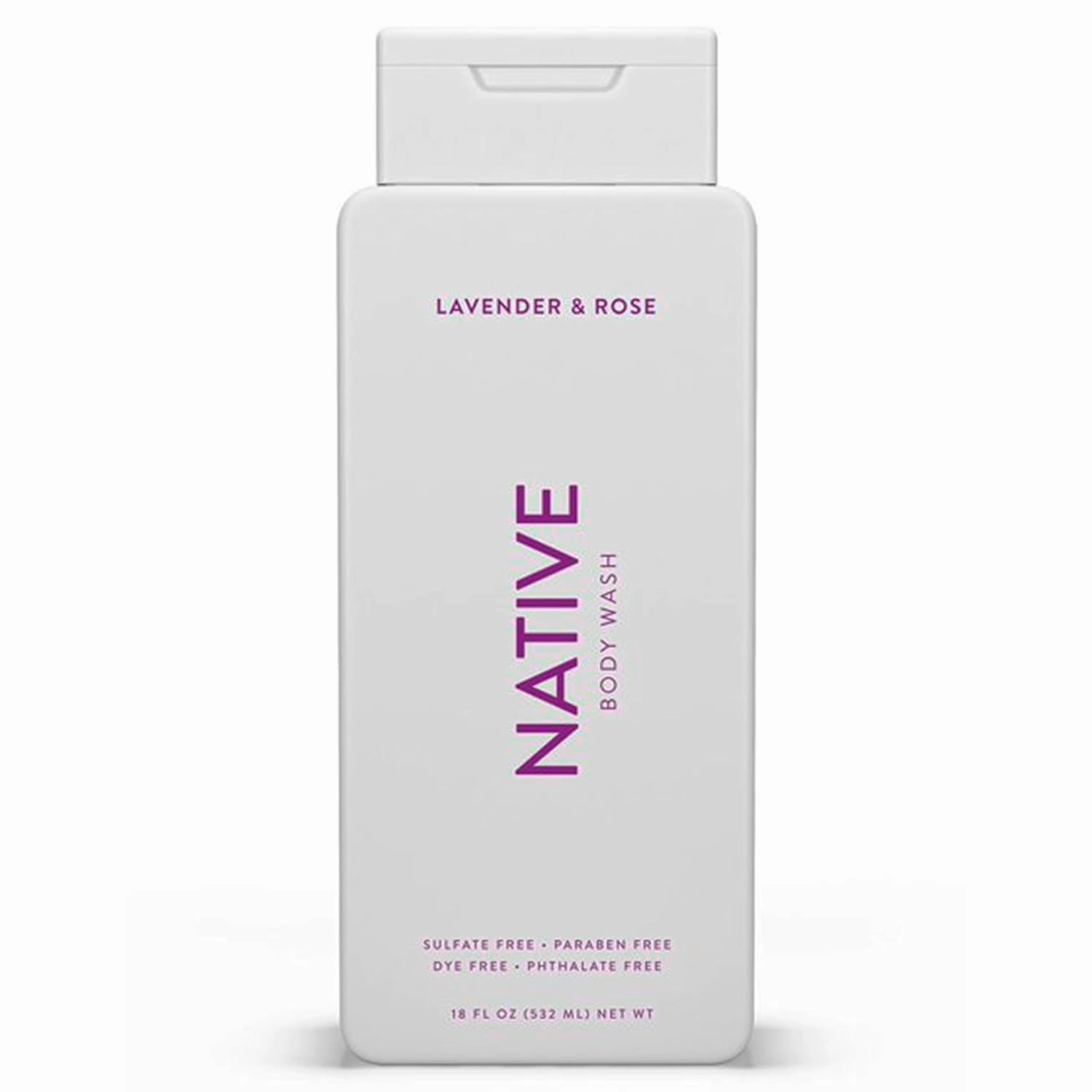 Native Natural Body Wash, Lavender & Rose, Sulfate Free, Paraben Free, 18 oz - Pack Of 01