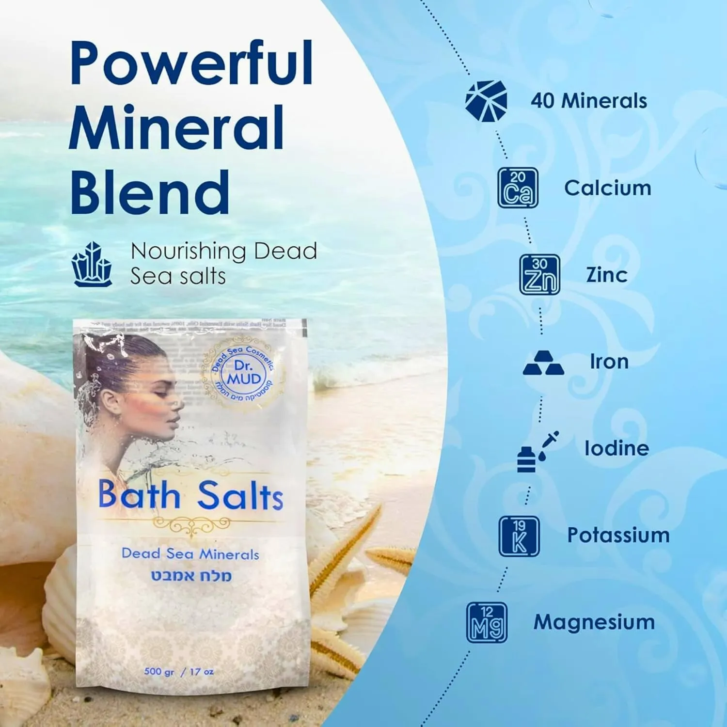 Natural Dead Sea Salt 100% Mineral-Rich Bath Soak, More Minerals Than Epsom Salt, Deep Relaxation, Detox, Exfoliates & Softens Skin, Helps Psoriasis, Eczema, Joint & Muscle (42.3 oz, Rose)