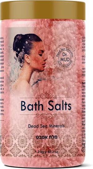 Natural Dead Sea Salt 100% Mineral-Rich Bath Soak, More Minerals Than Epsom Salt, Deep Relaxation, Detox, Exfoliates & Softens Skin, Helps Psoriasis, Eczema, Joint & Muscle (42.3 oz, Rose)