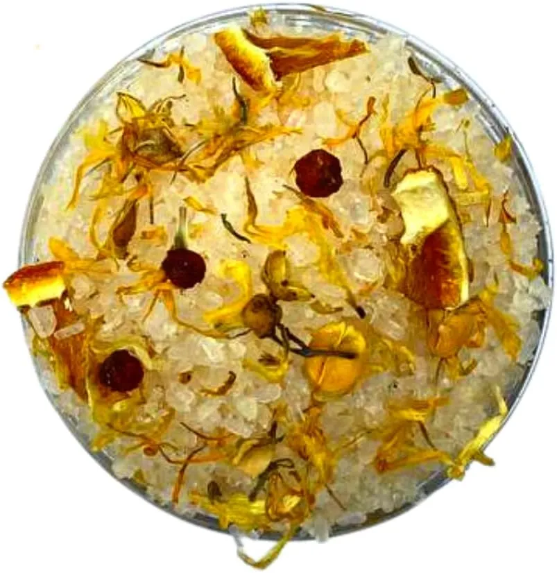 Natural Floral Soaking Bath Salt - Detox Body & Foot Soak - Pink Himalayan & Dead Sea Salt Flakes - Relaxing Bath Soak (Passion Citrus)