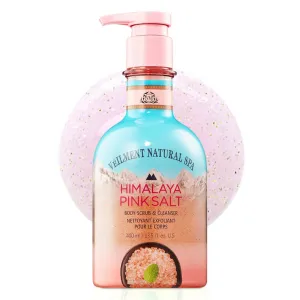 NATURAL HIMALAYA PINK SALT SPA 2-in1 BODY WASH & BODY SCRUB(13.53fl.oz) - Natural Exfoliating Salt Scrub for Deep Cleansing - Exfoliate & Moisturize Skin Polishes