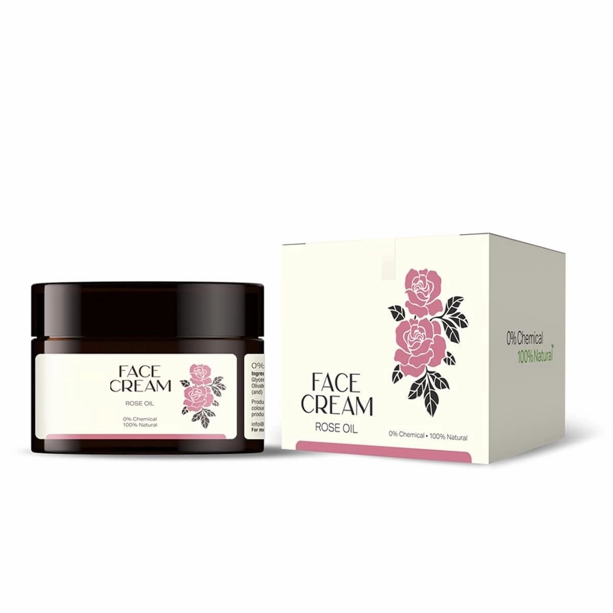 Natural Face Cream Moisturizer | No Chemical | Fragrance Of Rose And Vetiver Essential Oil | Long Lasting Protection From Dryness | Suitable For All Skin Types | 50 Gm