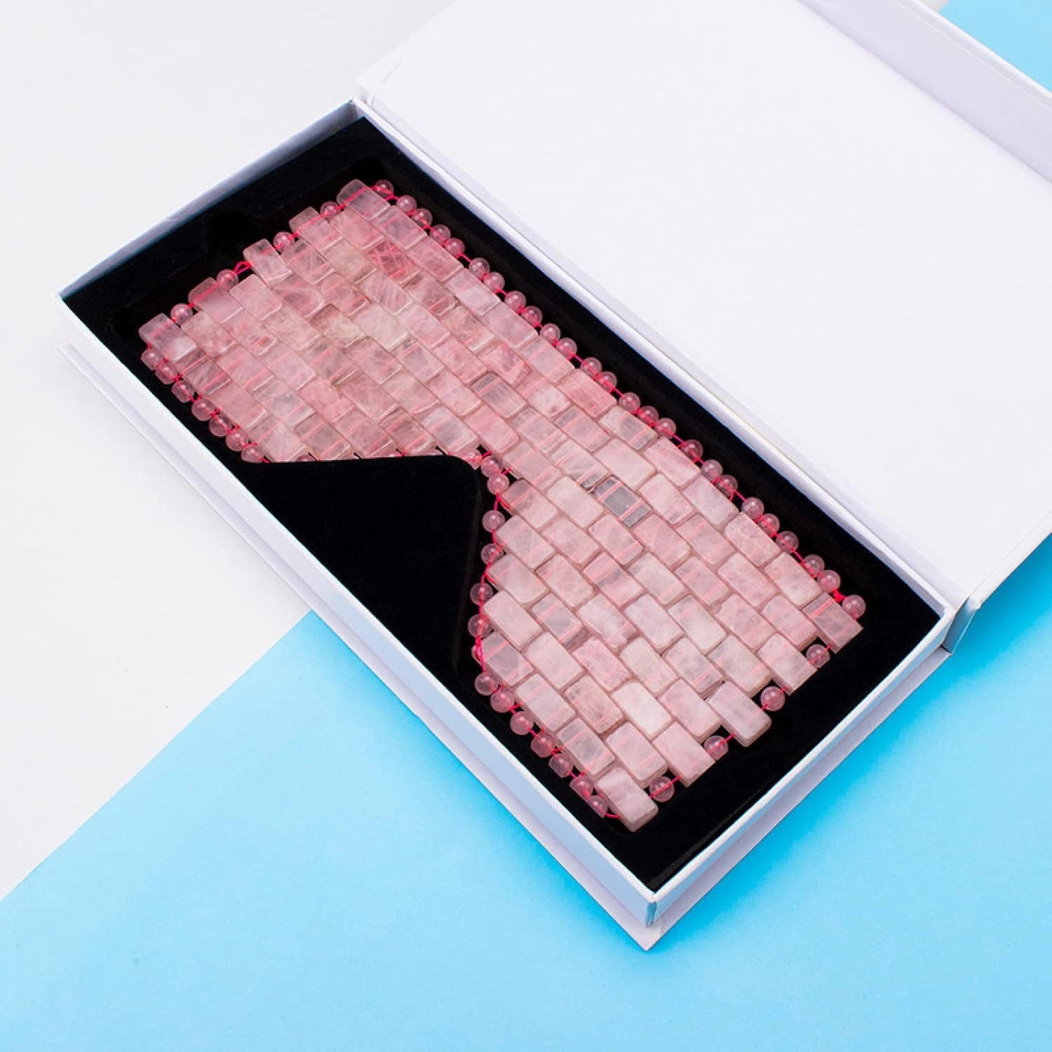 Natural Rose Quartz Face Jade Mask Eyes Massager Pink Jade Sleep Eye Mask,Rose Quartz