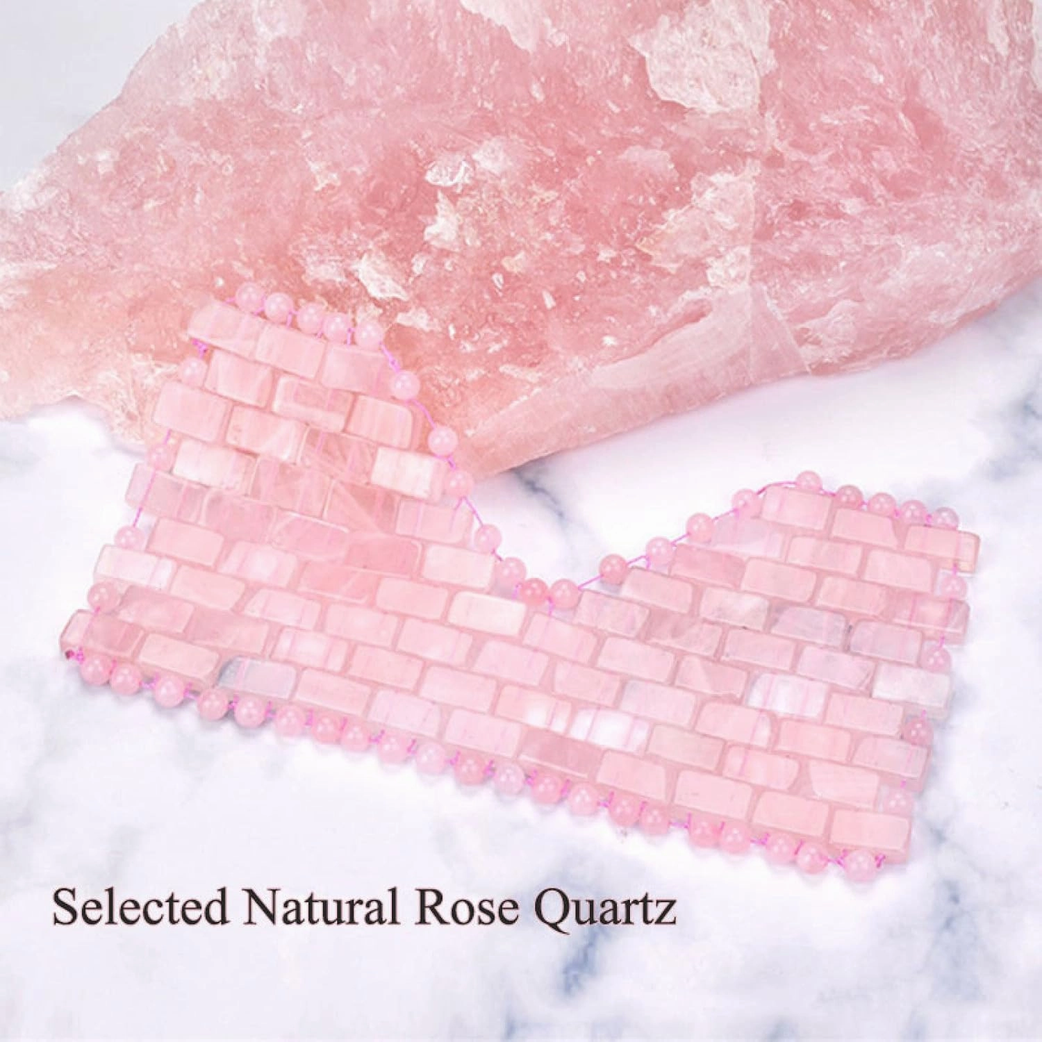 Natural Rose Quartz Face Jade Mask Eyes Massager Pink Jade Sleep Eye Mask,Rose Quartz