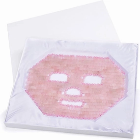 Natural Rose Quartz Face Mask Jade Stone Gua Sha Massage Sleeping Eye Care Natural Crystal,Rose Quartz With Box