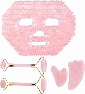 Natural Rose Quartz For Face Jade Roller Gua Sha Massage Face Roller Eye Sleeping Mask Tools,type B