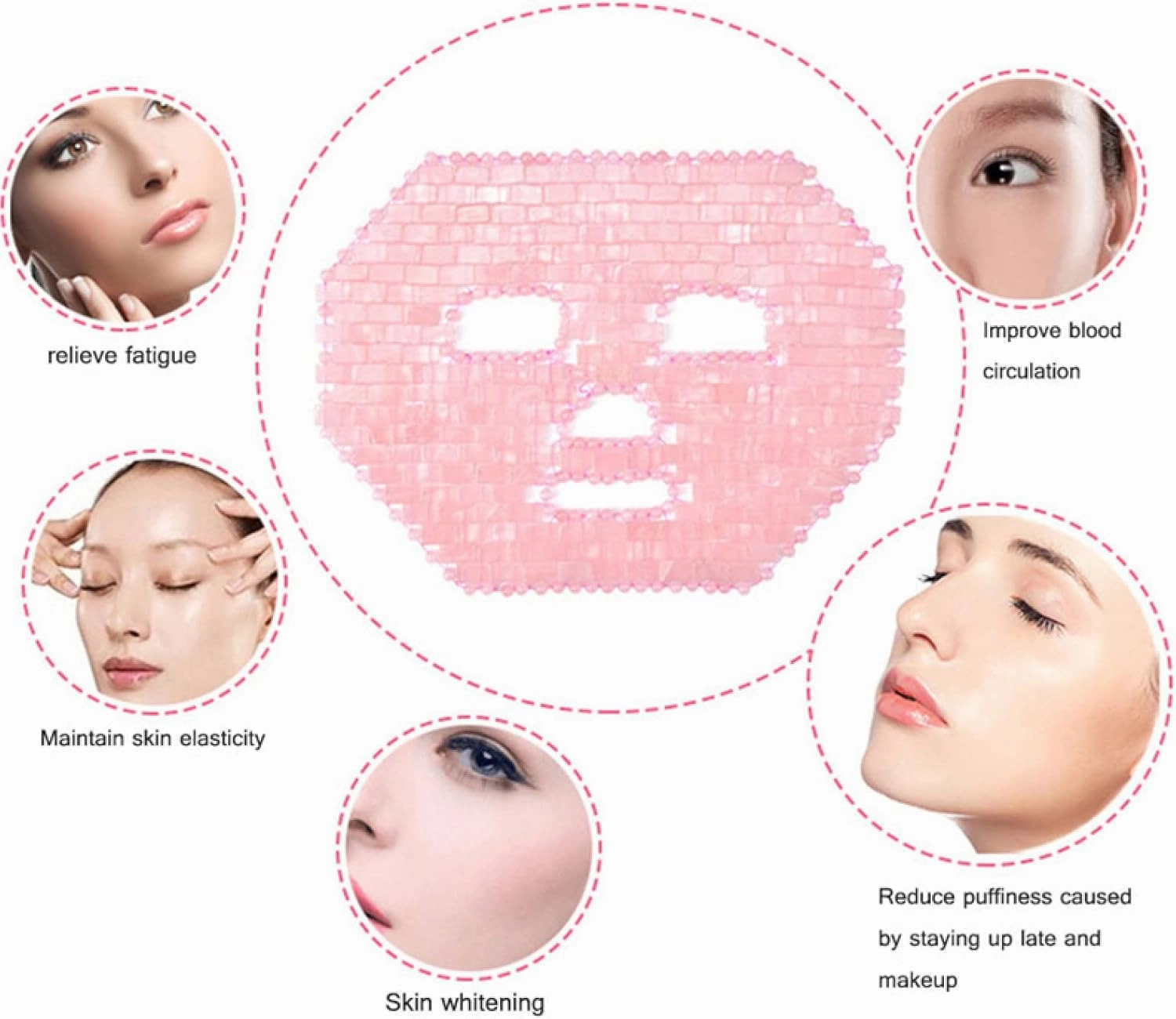 Natural Rose Quartz for Face Jade Roller Gua Sha Massage Face Roller,Type I