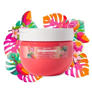 NATURE WELL Brightening Body Cream, Infused with Radiance-Boosting Vitamin C & Ultra-Hydrating Mango Butter, Refreshing Scent & Luminous Finish, 10 oz