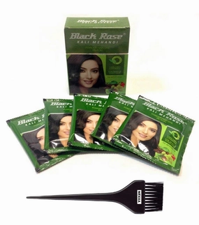 Nexxa 60 Sachets of 10gm Each Black Rose Kali Mehandi With Free Nexxa Hair Dye Brush
