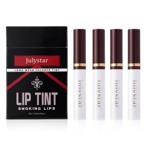 NIE PAN CHONG SHENG Moisturizing matte easy to color lip glaze lipstick 2-in-1 cigarette 4 set lip dye makeup (J701-060)