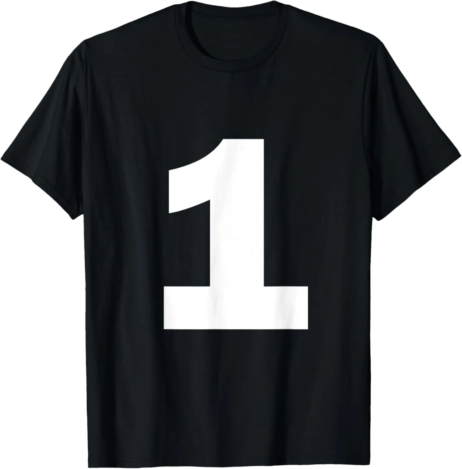 Number 1 Big Bold White Numeral Group T-Shirt