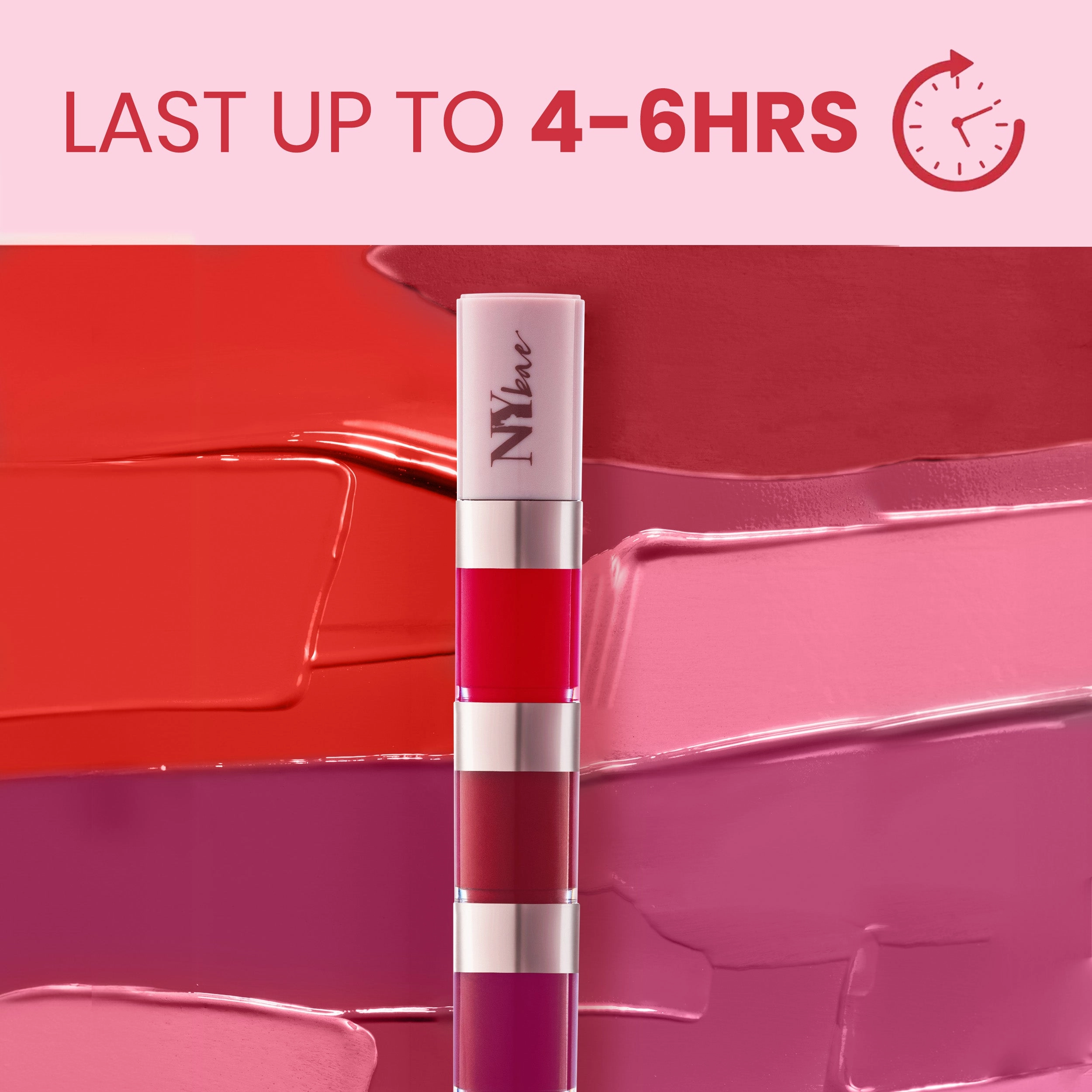 NY Bae 4IN1 Lip Play Liquid Lipstick - Rose Rush (4ml) | Matte Lips | Super Pigmented | Multi-Use | Maroon & Red Shades | Travel Kit