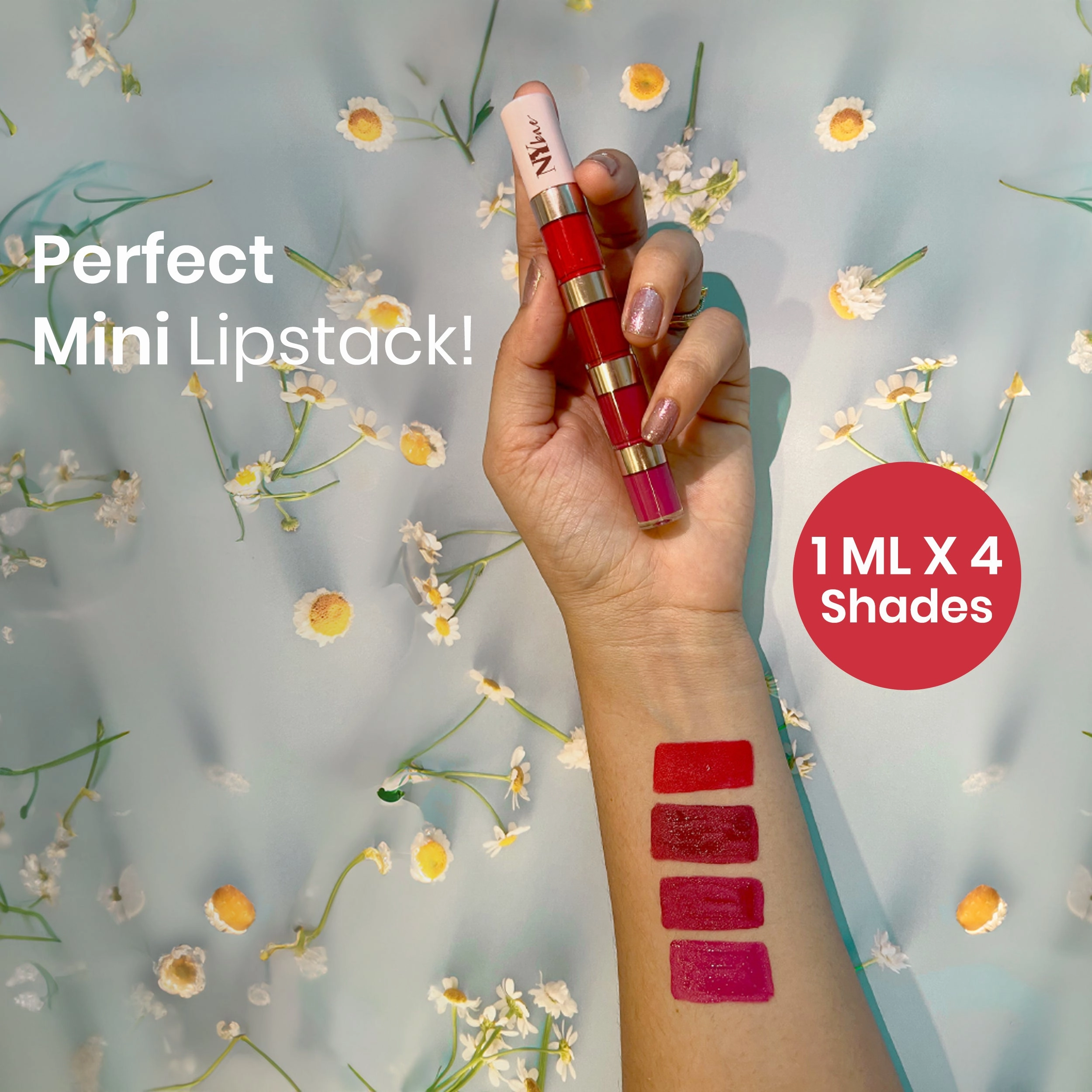 NY Bae 4IN1 Lip Play Liquid Lipstick - Rose Rush (4ml) | Matte Lips | Super Pigmented | Multi-Use | Maroon & Red Shades | Travel Kit