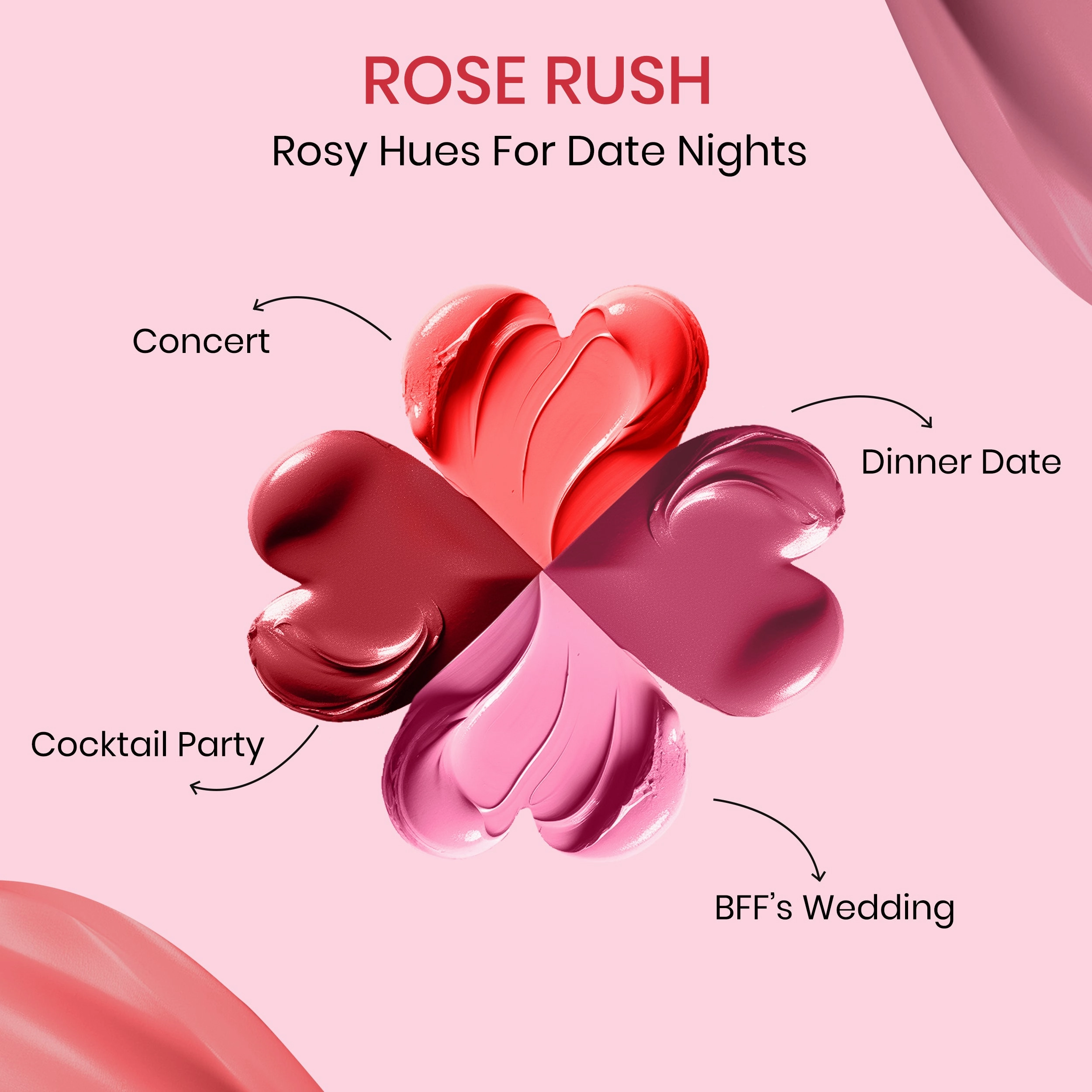 NY Bae 4IN1 Lip Play Liquid Lipstick - Rose Rush (4ml) | Matte Lips | Super Pigmented | Multi-Use | Maroon & Red Shades | Travel Kit