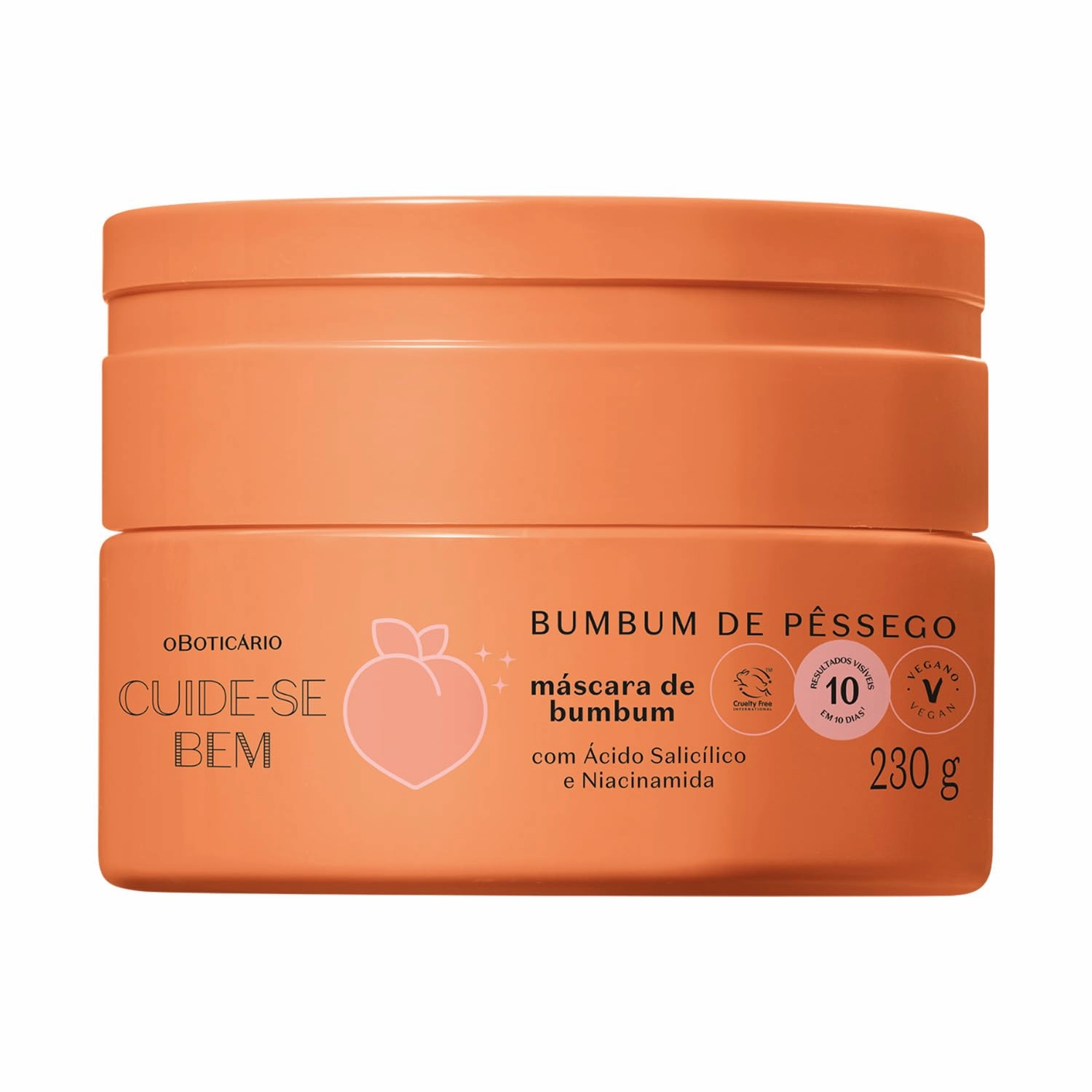 O Boticário Cuide-se Bem Peach Bumbum Body Mask, Moisturizing and Softening Treatment for a Peach-Soft Bum, 8.11 Ounce (230g)