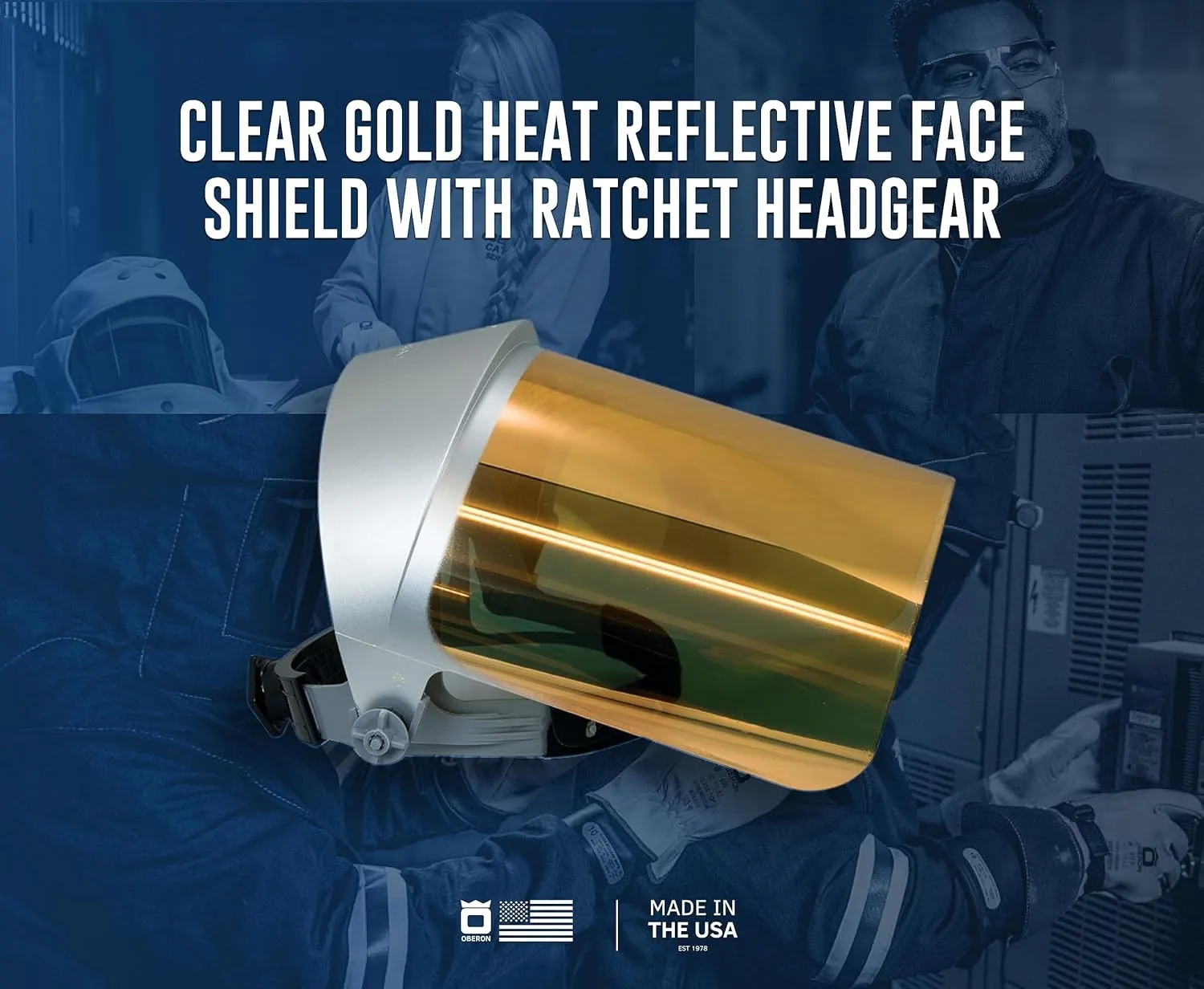 OBERON Heat Reflective Face Shield - Ratchet Headgear