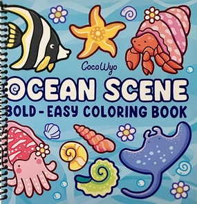 Ocean Scene: Coloring Book for Adults and Kids, Bold and Easy Designs for Relaxation with Sea Life (Bold & Easy Coloring) Spiral-bound – July 31, 2024