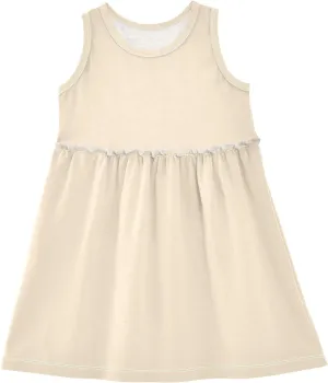 ODAWA Peach Puff Girls Sleeveless Dress Girls Casual Sundresses A-Line Girls Casual Dress for 2-8 Years Old Kids