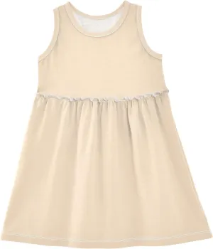 ODAWA Peach Puff Girls Sleeveless Dress Girls Casual Sundresses A-Line Girls Casual Dress for 2-8 Years Old Kids
