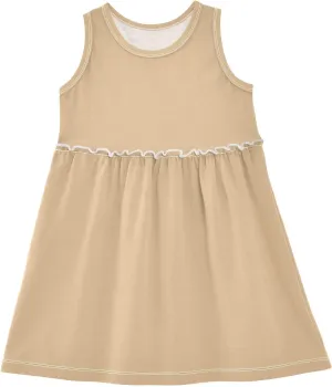ODAWA Peach Puff Girls Sleeveless Dress Girls Casual Sundresses A-Line Girls Casual Dress for 2-8 Years Old Kids