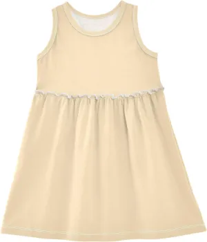 ODAWA Peach Puff Girls Sleeveless Dress Girls Casual Sundresses A-Line Girls Casual Dress for 2-8 Years Old Kids