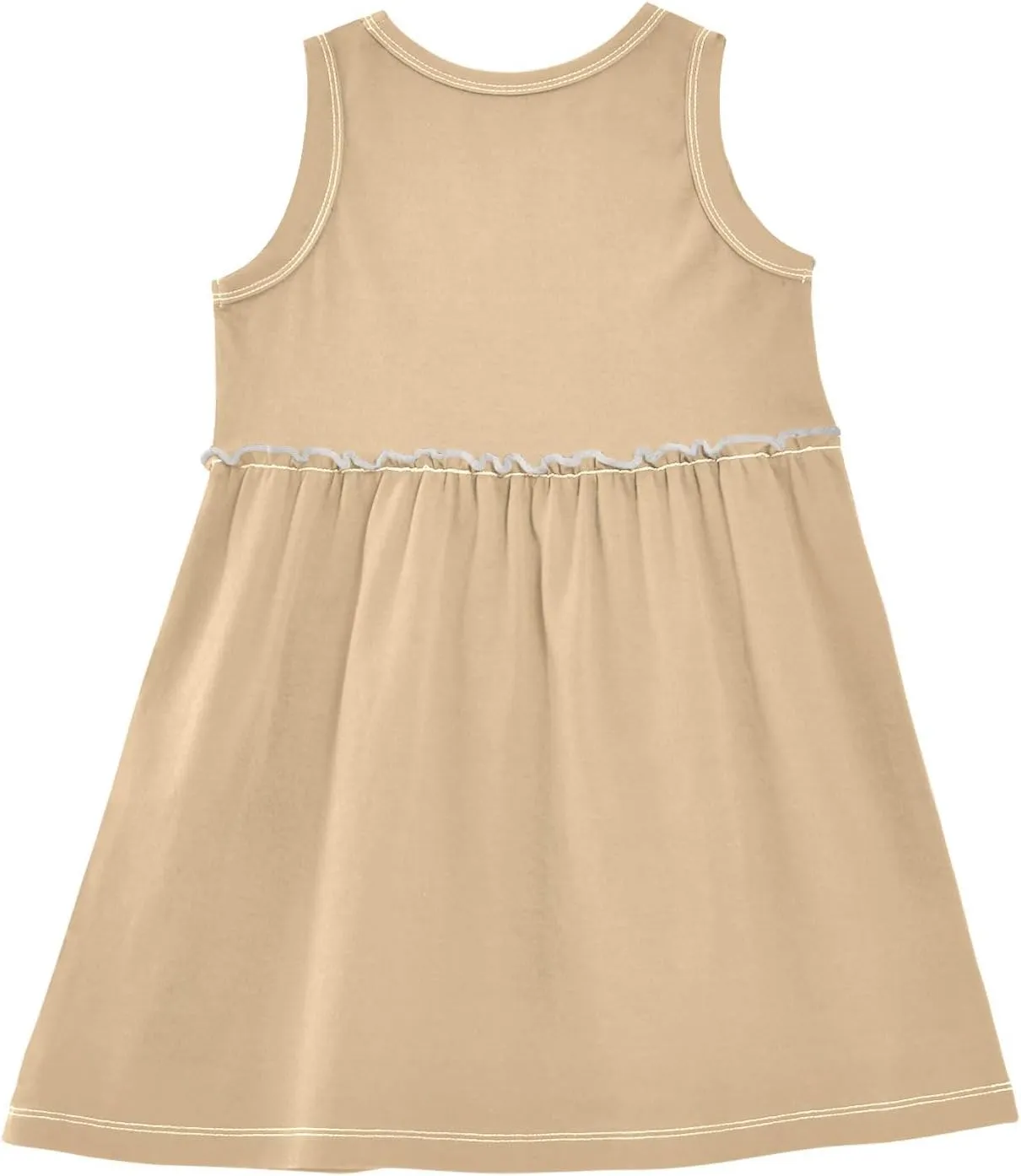 ODAWA Peach Puff Girls Sleeveless Dress Girls Casual Sundresses A-Line Girls Casual Dress for 2-8 Years Old Kids