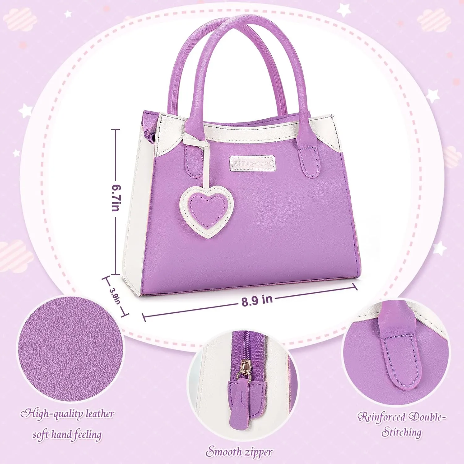 Officygnet Girls Toys for 3 4 5 6 7 8 Year Old - Pretend Princess Play Purse Toys for Little Girl, Toddler Purse with Accessories, Kids Toy Purse Birthday for Girls Ages 2-4 3-5 4-5 6-8 (Purple)