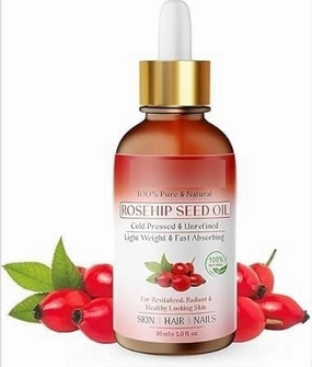 Oil for Face & Skin, 100% Pure Cold Pressed Unrefined Natural Rose Hip Oil for Anti-Aging, Acne Scar, Stretch Mark, Skin, Hair & Nails Care, Gua Sha Massage(30ml)
