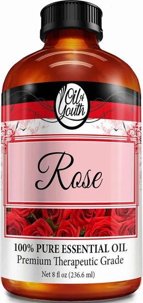 Oil of Youth Essential Oils Rose Essential Oil, 8 Fluid Ounces – Pure Aromatherapy Grade