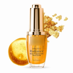 Oils 24K Gold Radiance Elixir Face Serum for Glowing Skin, Skin Brightening, Reduce Wrinkles, Acne, Dark Spots, Natural & Organic