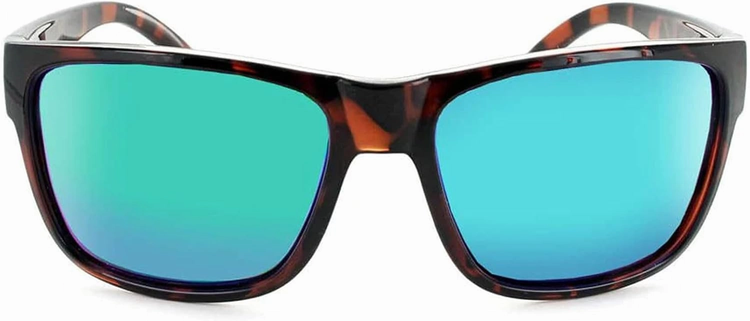 OPTIC NERVE Unisex Kingfish Polarized Sunglasses | Lightweight UV Protection Outdoor Sport Wrap Shades with Mirrored Lenses