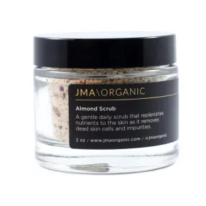 Organic Almond Face Scrub | 100% Organic | Organic Oats   Organic Almonds   Organic Rose Buds | Gentle Powder Cleanser & Removes Dead Skin | 2 oz. Jar