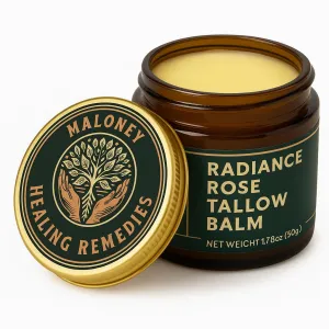 Organic Beef Tallow for Skin – Tallow Balm for Face & Body – Beef Tallow Face Cream – Tallow Body Butter – Tallow Cream for Face – 100% Grass Fed – Radiance Rose 1.78 oz